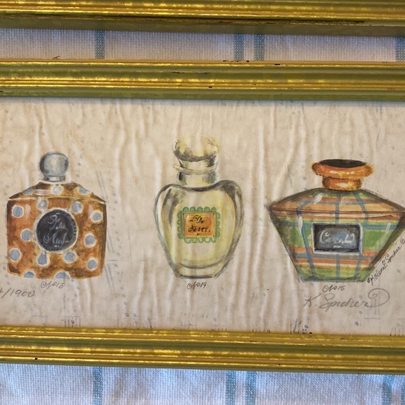 Vintage Perfume Bottles Design in Frame Set of 2 - Picture 3 of 5